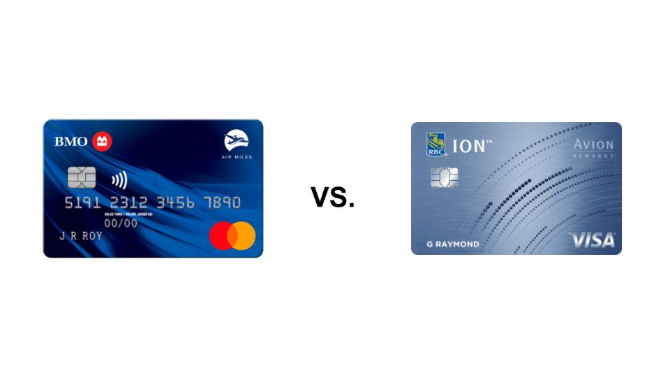 BMO AIR MILES®† Mastercard®* for students vs. RBC ION Visa
