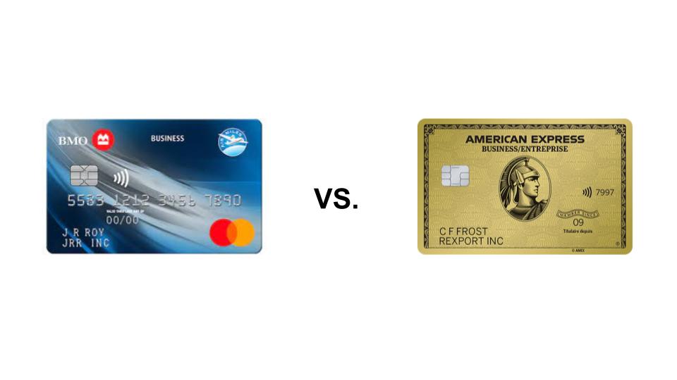 BMO AIR MILES®† No-Fee Business® Mastercard®* vs. American Express® Air Miles®* Gold Business Card